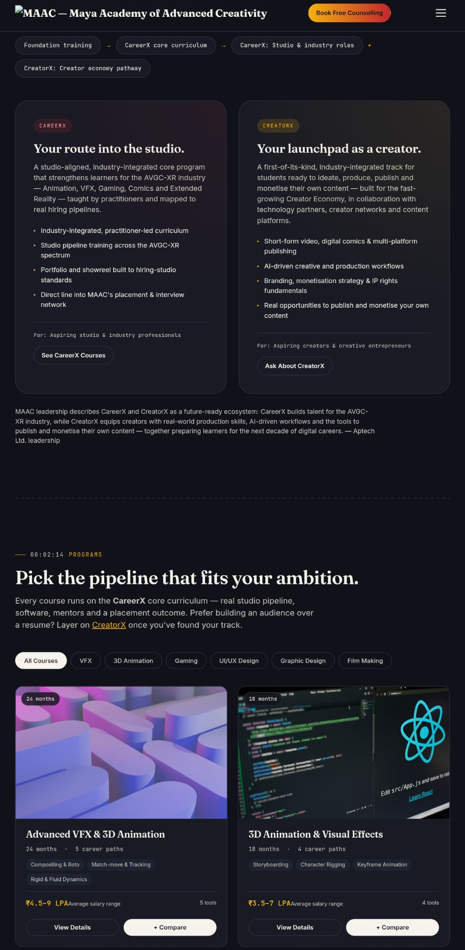 Course comparison, not just a list
